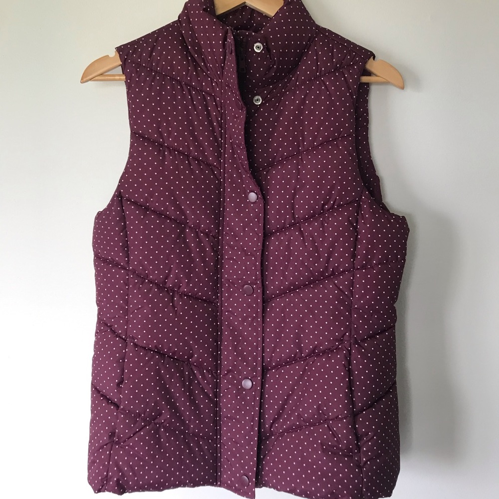 Gap Maroon Polka Dot Vest